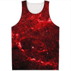 Red Stardust Universe Galaxy Space Print Men's Tank Top