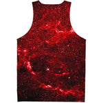 Red Stardust Universe Galaxy Space Print Men's Tank Top