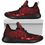 Red Stardust Universe Galaxy Space Print Mesh Knit Shoes GearFrost