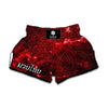 Red Stardust Universe Galaxy Space Print Muay Thai Boxing Shorts