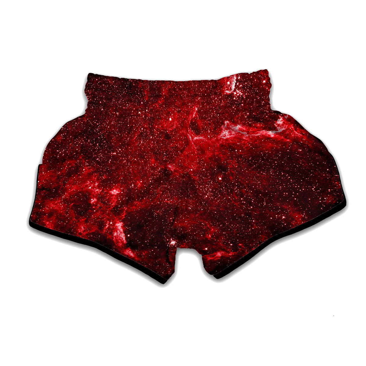 Red Stardust Universe Galaxy Space Print Muay Thai Boxing Shorts