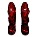Red Stardust Universe Galaxy Space Print Muay Thai Shin Guards