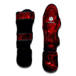 Red Stardust Universe Galaxy Space Print Muay Thai Shin Guard