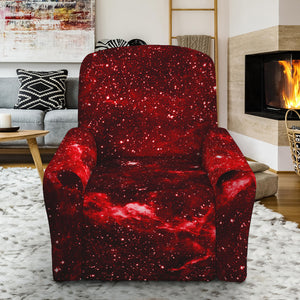 Red Stardust Universe Galaxy Space Print Recliner Slipcover