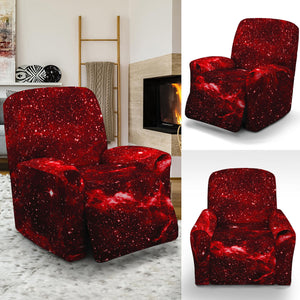 Red Stardust Universe Galaxy Space Print Recliner Slipcover