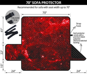 Red Stardust Universe Galaxy Space Print Sofa Protector