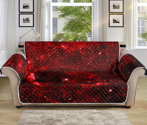 Red Stardust Universe Galaxy Space Print Sofa Protector