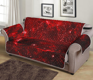 Red Stardust Universe Galaxy Space Print Sofa Protector