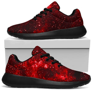 Red Stardust Universe Galaxy Space Print Sport Shoes GearFrost