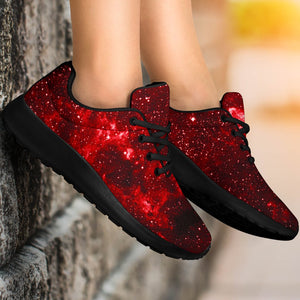 Red Stardust Universe Galaxy Space Print Sport Shoes GearFrost