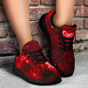 Red Stardust Universe Galaxy Space Print Sport Shoes GearFrost