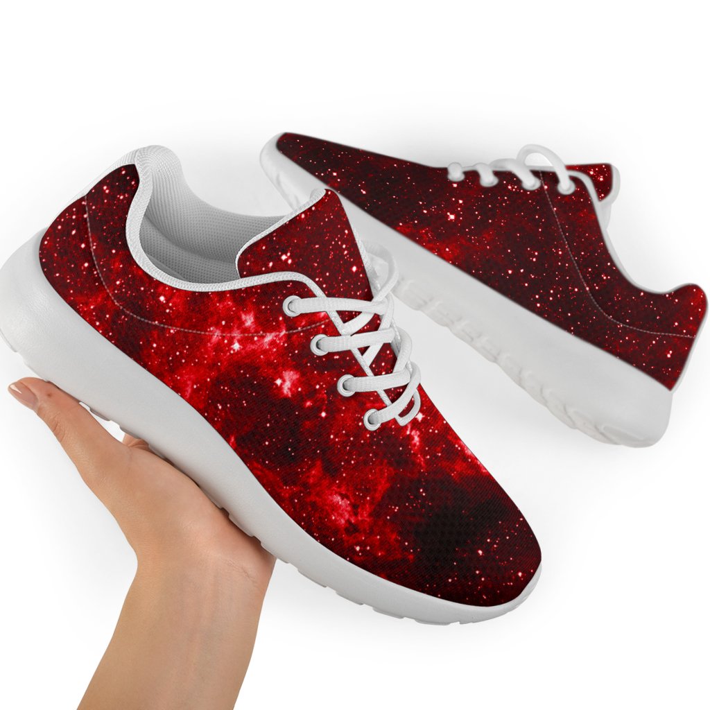 Red Stardust Universe Galaxy Space Print Sport Shoes GearFrost