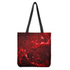 Red Stardust Universe Galaxy Space Print Tote Bag