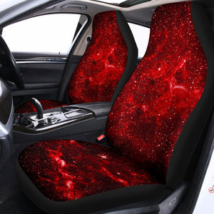 Red Stardust Universe Galaxy Space Print Universal Fit Car Seat Covers