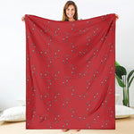 Red Stethoscope Pattern Print Blanket