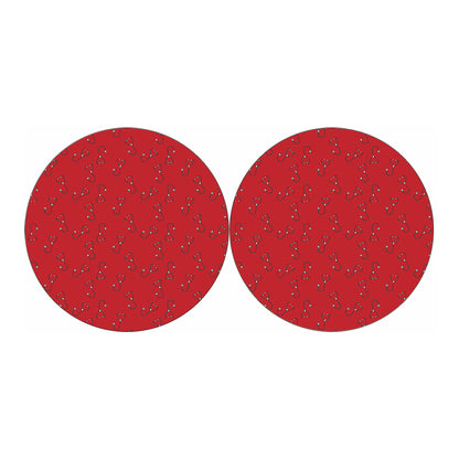 Red Stethoscope Pattern Print Car Coasters