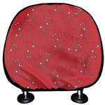 Red Stethoscope Pattern Print Car Headrest Covers