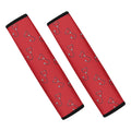 Red Stethoscope Pattern Print Car Seat Belt Covers