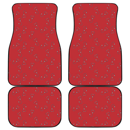 Red Stethoscope Pattern Print Front and Back Car Floor Mats