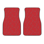 Red Stethoscope Pattern Print Front Car Floor Mats