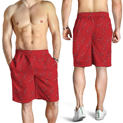 Red Stethoscope Pattern Print Men's Shorts