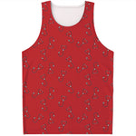 Red Stethoscope Pattern Print Men's Tank Top