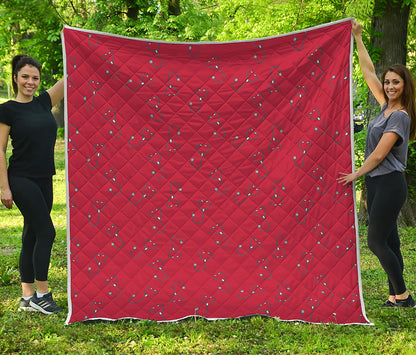 Red Stethoscope Pattern Print Quilt