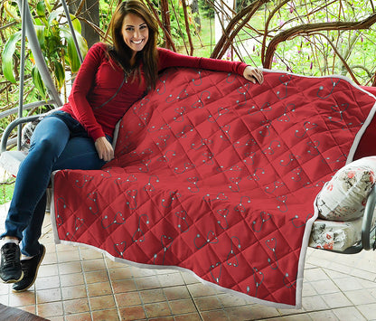 Red Stethoscope Pattern Print Quilt
