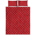 Red Stethoscope Pattern Print Quilt Bed Set