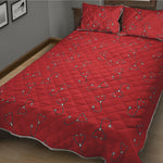Red Stethoscope Pattern Print Quilt Bed Set