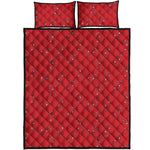 Red Stethoscope Pattern Print Quilt Bed Set