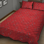 Red Stethoscope Pattern Print Quilt Bed Set