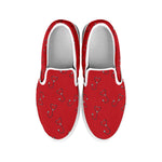 Red Stethoscope Pattern Print White Slip On Shoes