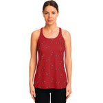 Red Stethoscope Pattern Print Women's Racerback Tank Top