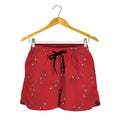Red Stethoscope Pattern Print Women's Shorts