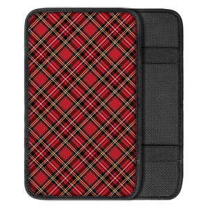 Red Stewart Tartan Pattern Print Car Center Console Cover