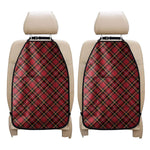 Red Stewart Tartan Pattern Print Car Seat Organizers