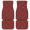 Red Stewart Tartan Pattern Print Front and Back Car Floor Mats