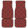 Red Stewart Tartan Pattern Print Front and Back Car Floor Mats