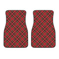Red Stewart Tartan Pattern Print Front Car Floor Mats