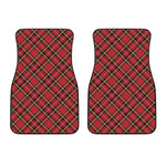 Red Stewart Tartan Pattern Print Front Car Floor Mats