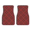 Red Stewart Tartan Pattern Print Front Car Floor Mats