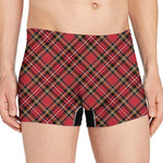 Red Stewart Tartan Pattern Print Men's Boxer Briefs