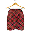 Red Stewart Tartan Pattern Print Men's Shorts