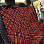 Red Stewart Tartan Pattern Print Pet Car Back Seat Cover