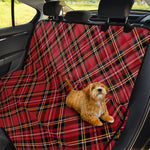 Red Stewart Tartan Pattern Print Pet Car Back Seat Cover