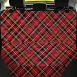 Red Stewart Tartan Pattern Print Pet Car Back Seat Cover