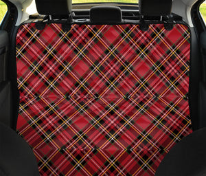 Red Stewart Tartan Pattern Print Pet Car Back Seat Cover