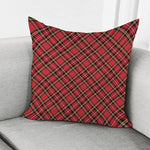 Red Stewart Tartan Pattern Print Pillow Cover