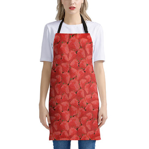 Red Strawberry Pattern Print Apron